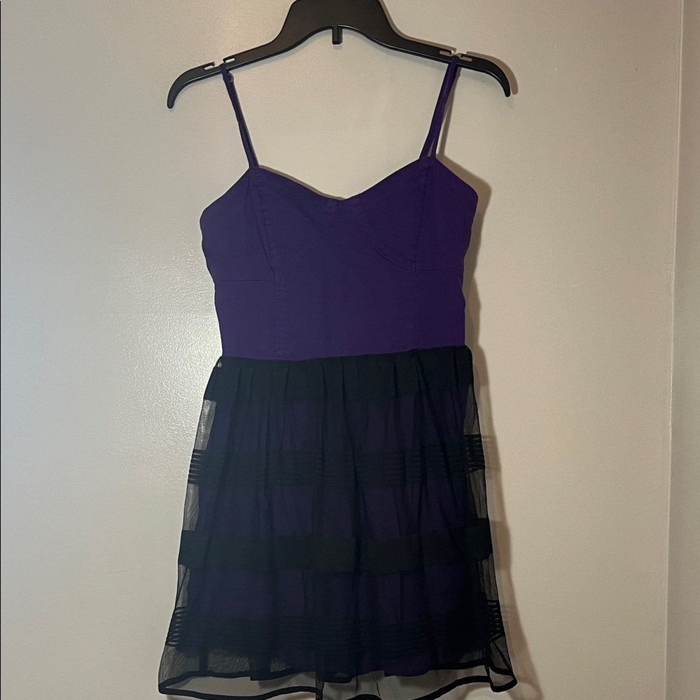 Aeropostale Purple and Black Mini Dress Medium
